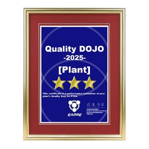 Sample Quality-Dojo Three-Star Assessment certificate