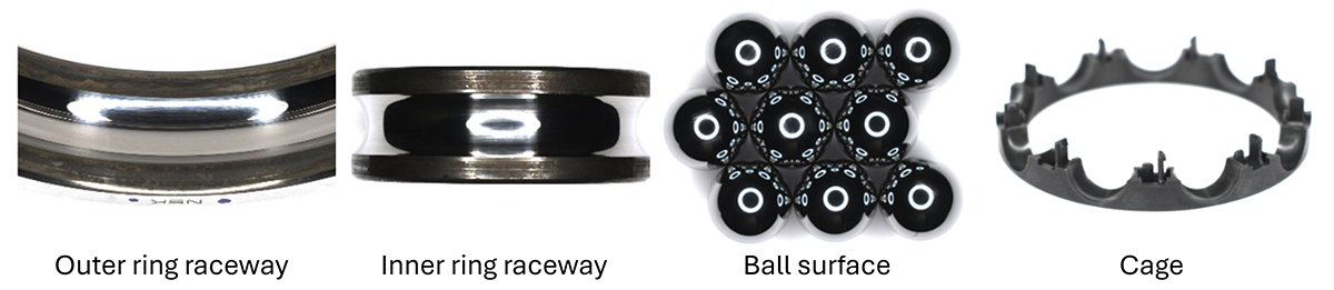 Fig.9　Bearing condition after high-speed rotation test (dmn 2.14 million)
