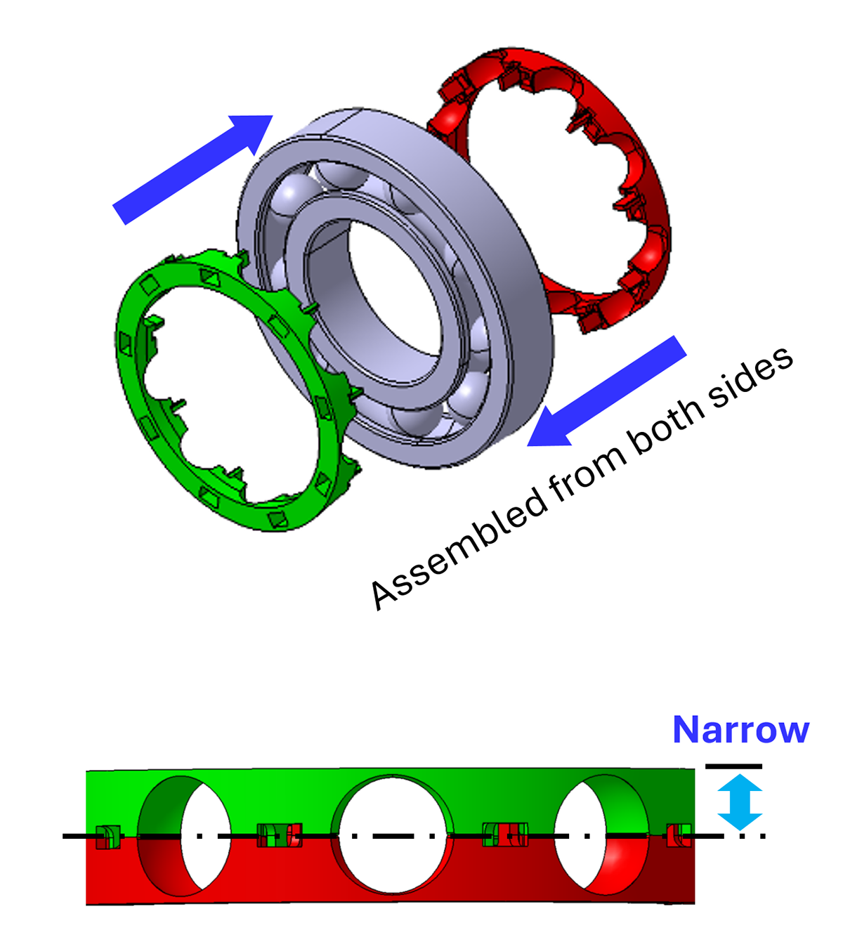 Fig.5　Narrow width combined plastic cage