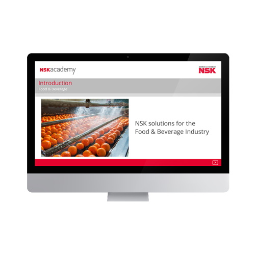 NSK academy’s online portal - Bearings for food and beverage sector applications