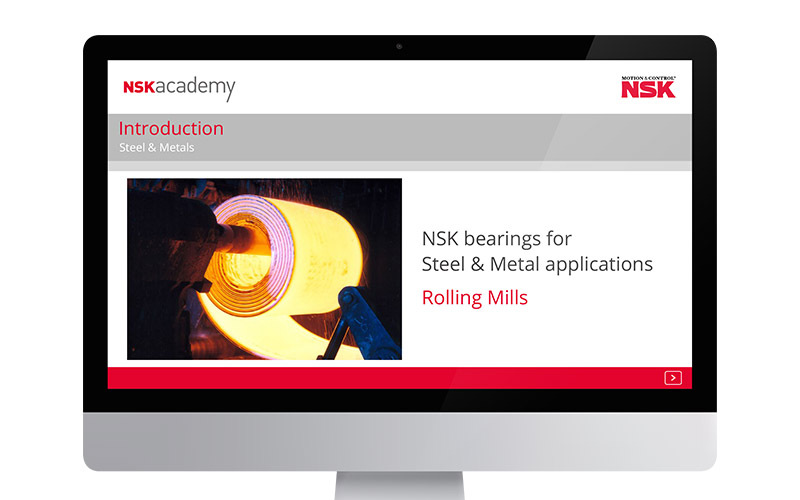NSK academy training module for rolling mills