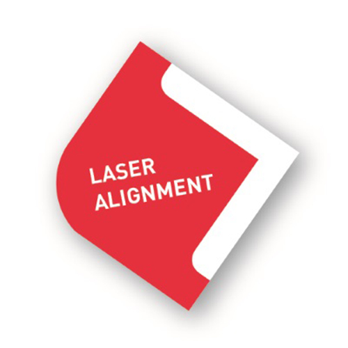 Logo of NSK laser alignment, with features that are part of our machine maintenance tools.