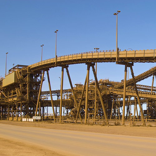 Iron ore mine conveyor