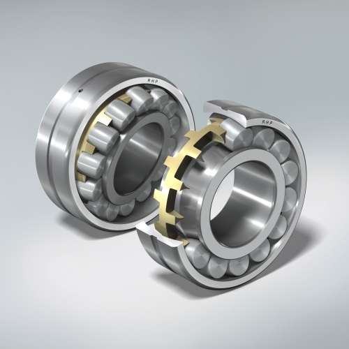 NSK’s vibrating screen series of spherical roller bearings, showing the brass cage