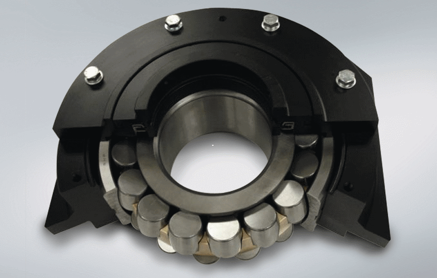 A cut-away of NSK’s pre-assembled, integrated bearing assembly